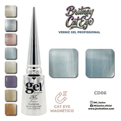 Verniz gel profissional JNC Janice Cat Eye Magnético com amostras de cores
