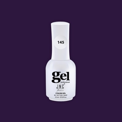 Frasco branco de verniz gel JNC com número 145
