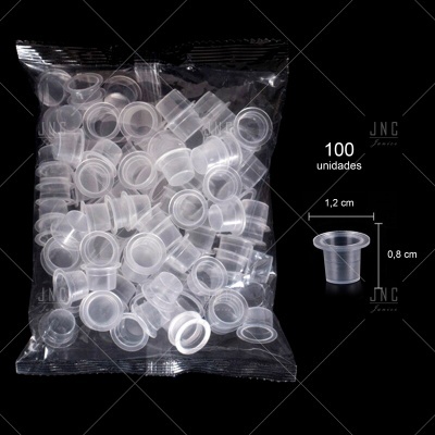 Pacote de 100 copos plásticos transparentes pequenos para tatuagem