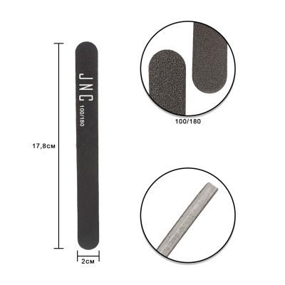 Lima de unhas preta com textura dupla face 100/180