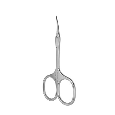 Tesoura pequena de metal prateado com lâminas afiadas e pontiagudas