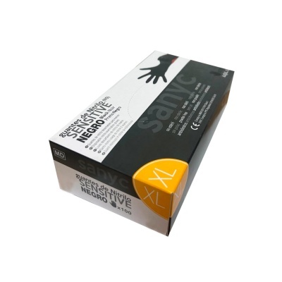 caixa de luvas de nitrilo negro tamanho XL