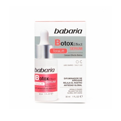 Frasco de sérum Babaria Botox Effect TotalLift com embalagem