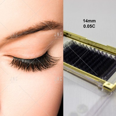 Olho com pestanas largas e caixa de pestanas postiças 14mm 0.05C
