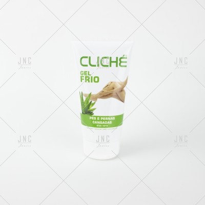Gel frio Cliché para pés e pernas cansadas com aloe vera em tubo branco