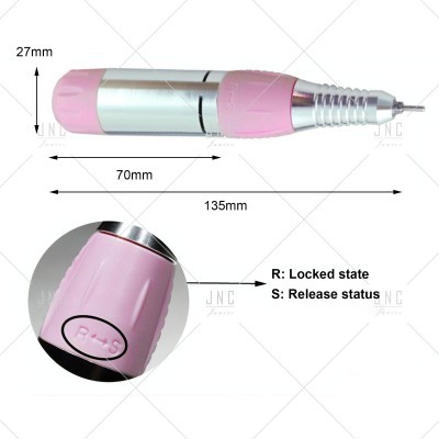 Dispositivo portátil metálico prateado com detalhes cor-de-rosa e marcações R e S