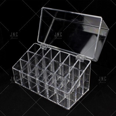Caixa organizadora transparente com 24 compartimentos em acrílico