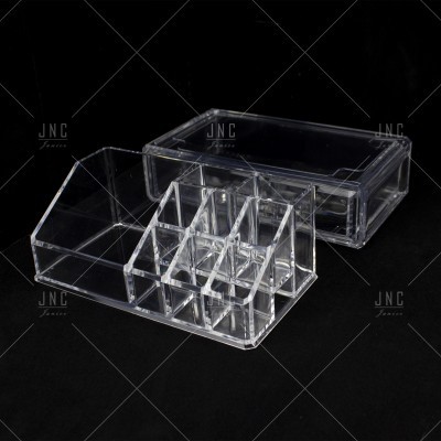 Organizador transparente em acrílico com vários compartimentos