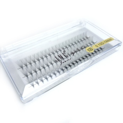 Embalagem transparente com 100 tufos de pestanas falsas LNC 0.10-14mm