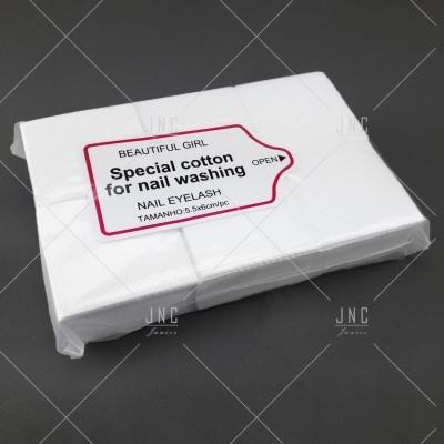 Pacote branco de algodão especial para lavagem de unhas com etiqueta