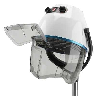 Secador de cabelo profissional branco com visor transparente