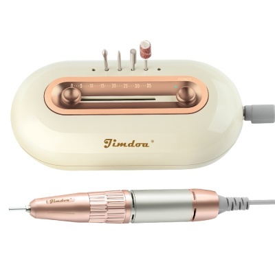 Conjunto de manicure elétrica Timdora creme, prateado e rosa dourado com acessórios