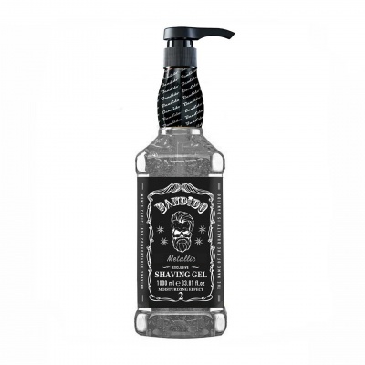 Gel de barbear Bad To The Bone metálico em frasco com doseador preto
