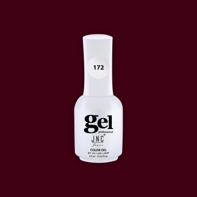 frasco branco de verniz gel para unhas com texto preto e número 172