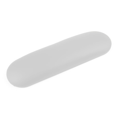 Apoio almofadado branco ovalado com bordas arredondadas