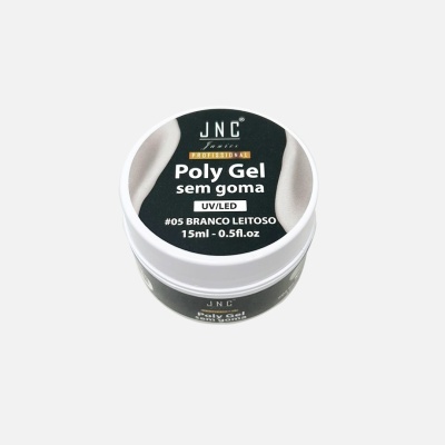 Frasco pequeno de Poly Gel sem goma JNC branco leitoso 15ml