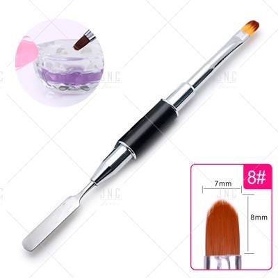 Ferramenta dupla para unhas com espátula e pincel pequeno