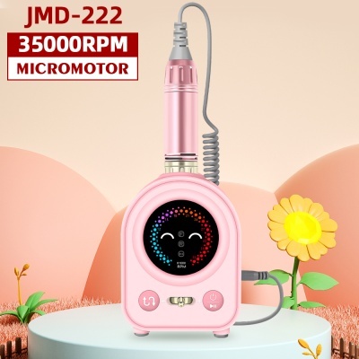 Micromotor rosa com visor colorido e texto JMD-222 35000RPM MICROMOTOR
