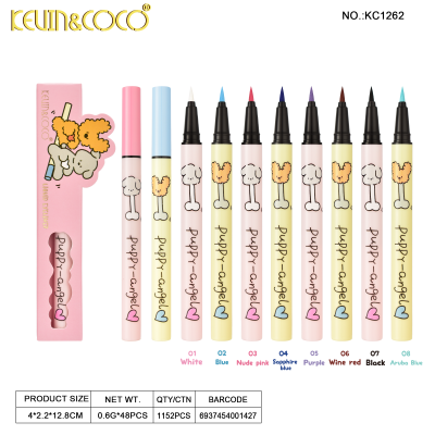 Canetas de feltro Keun & Coco com tampa colorida e design puppy angel