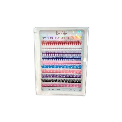 Embalagem de pestanas falsas coloridas variadas