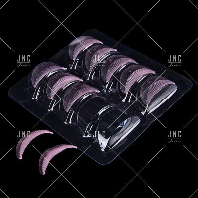 Almofadas de silicone cor-de-rosa para permanente de pestanas em embalagem transparente