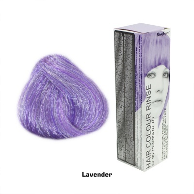 Pacote de tintura de cabelo lavanda e amostra de mecha da cor