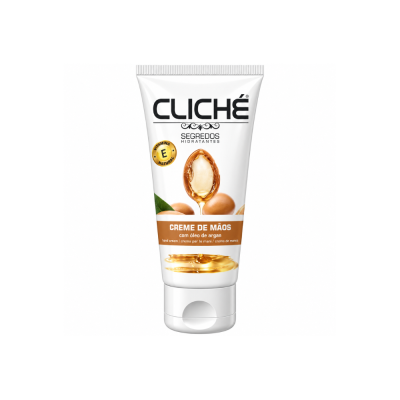 Creme de mãos CLICHÉ Segredos Hidratantes com óleo de argan em embalagem branca