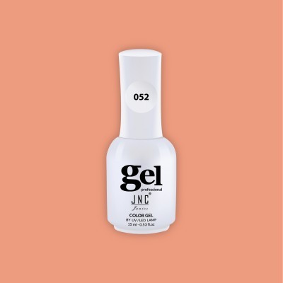 Frasco branco de verniz gel para unhas sobre fundo laranja