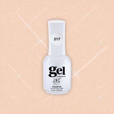 Frasco branco de verniz gel para unhas JNC Professional número 217