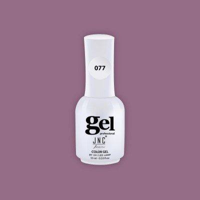 Frasco branco de verniz gel para unhas JNC com número 077