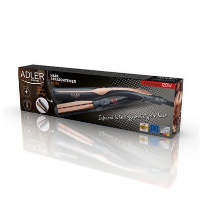 Alisador de cabelo ADLER AD 228 preto e cobre com caixa