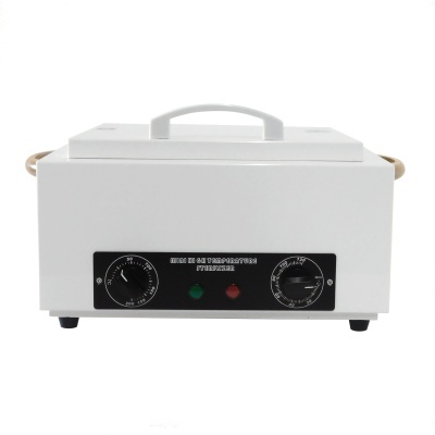 Máquina elétrica branca com tampa e pega, dois botões de controlo pretos e luzes vermelha e verde na frente