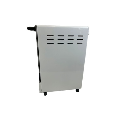 Desumidificador portátil branco com ventilação e rodízios