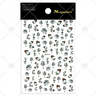 Pacote de autocolantes para unhas com estampados de flores pequenas coloridas