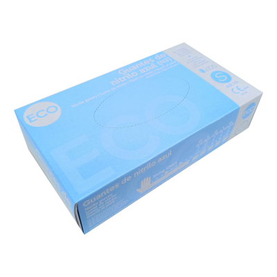 Caixa azul clara de luvas de nitrilo azul ECO tamanho S