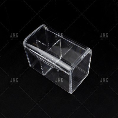 Organizador de maquilhagem acrílico transparente com várias divisórias