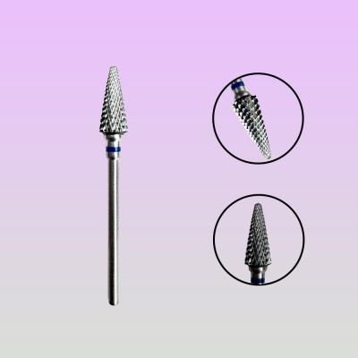 Broca cónica metálica áspera para corte, fundo rosa claro