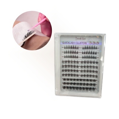 Estojo transparente com pestanas postiças agrupadas Quicklash Clusters da Beauté