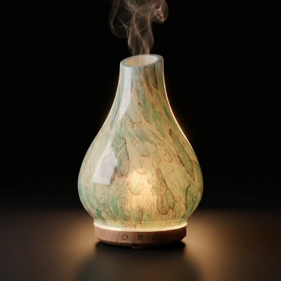 Difusor de aroma em vidro marmoreado com vapor