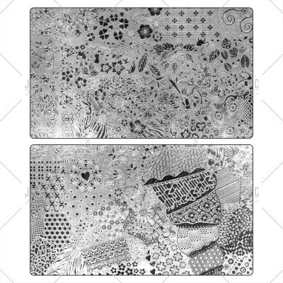 Matrizes metálicas retangulares com padrões gravados variados para estampagem