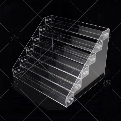 Expositor acrílico transparente de 5 níveis para e-commerce
