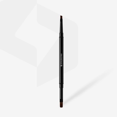 Pincel de maquilhagem preto com duas pontas e marca Staleks Pro
