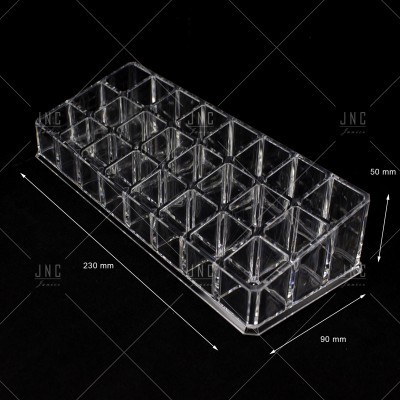 Organizador acrílico transparente com 24 compartimentos pequenos