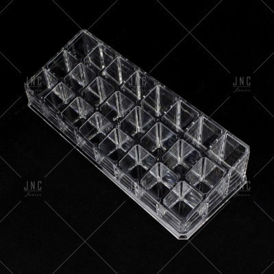 Estojo organizador transparente com divisórias quadradas