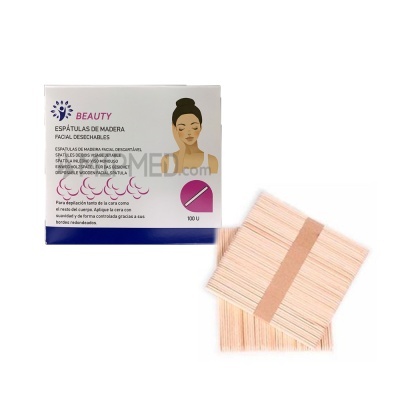 Caixa de espátulas de madeira faciais descartáveis com espátulas junto