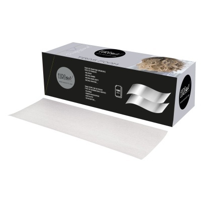 Caixa de lenços descartáveis EuroStel com lenço branco visível