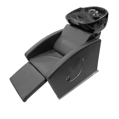 Cadeira de lavagem para cabeleireiro em preto e cinzento