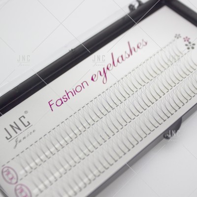 Conjunto de pestanas falsas individuais em caixa branca com texto Fashion eyelashes