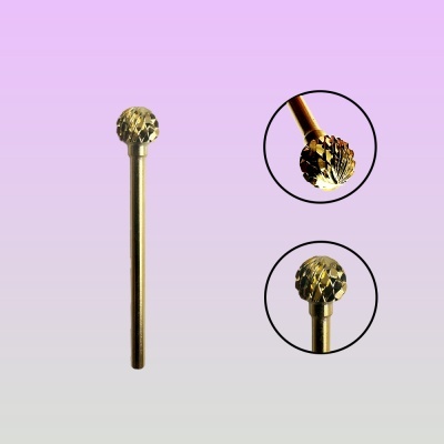 Ferramenta rotativa dourada com cabeça esférica texturada