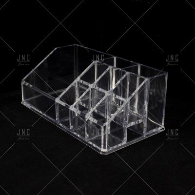 Organizador de maquilhagem acrílico transparente com vários compartimentos
